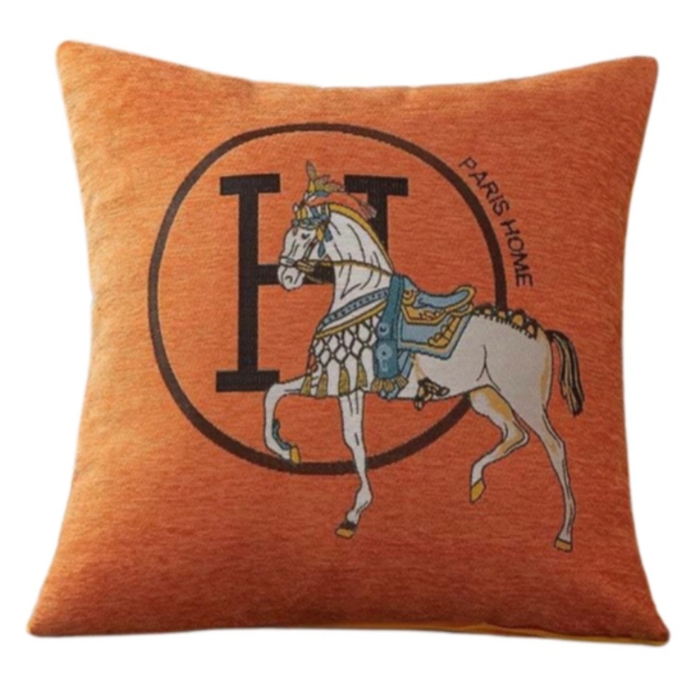 2 Orange Pillow Case H Fancy Show Horse Paris Home NWOTS
